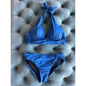 SOMA 2 Piece Blue Bikini Swimsuit Set womens Size Small S